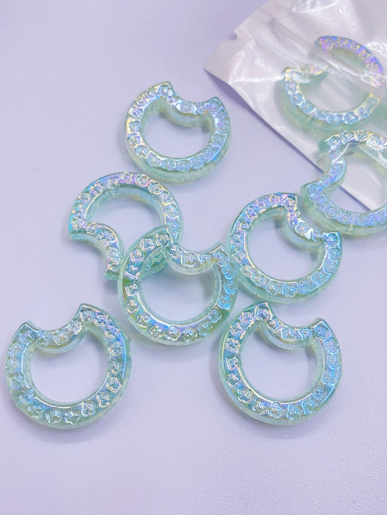 New Mermaids shaped pattern moon straight hole handmade beading diy jewelry accessories beading