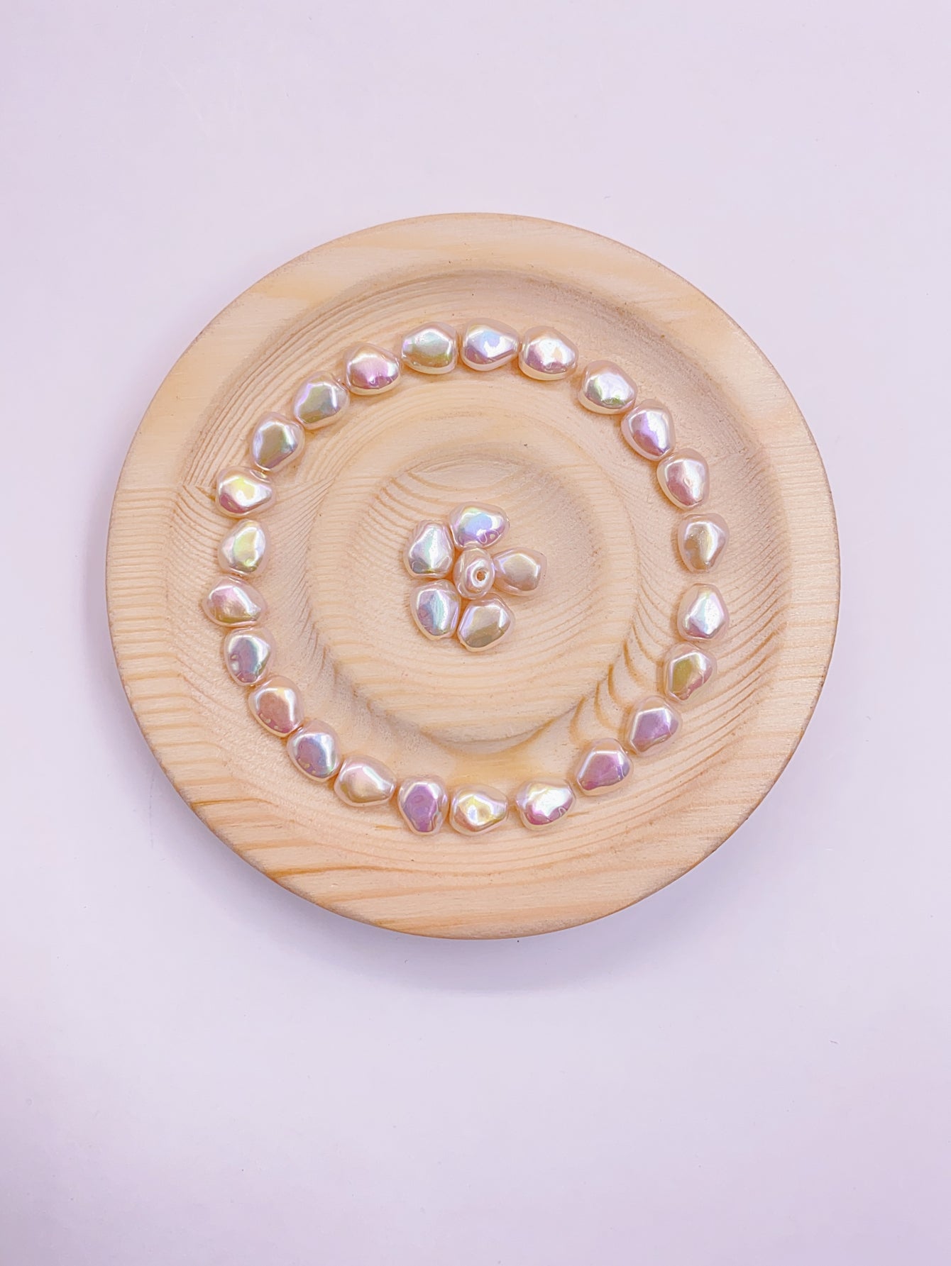 New high-grade plated color pearl small size special-shaped straight hole shell diy clothing jewelry necklace accessories materials