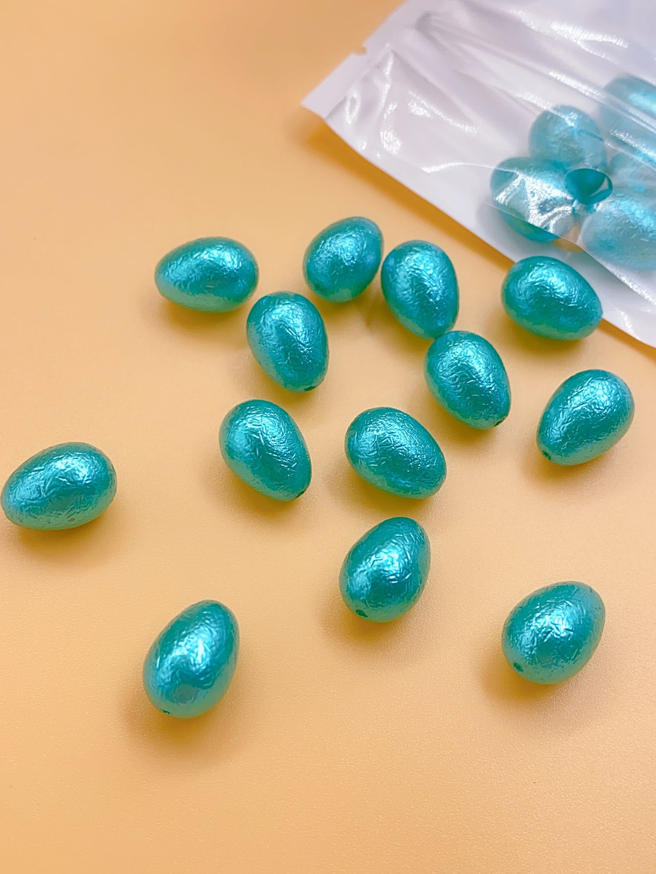 ABS imitation pearl new corrugated surface straight hole water drop pearl jewelry accessories material bead