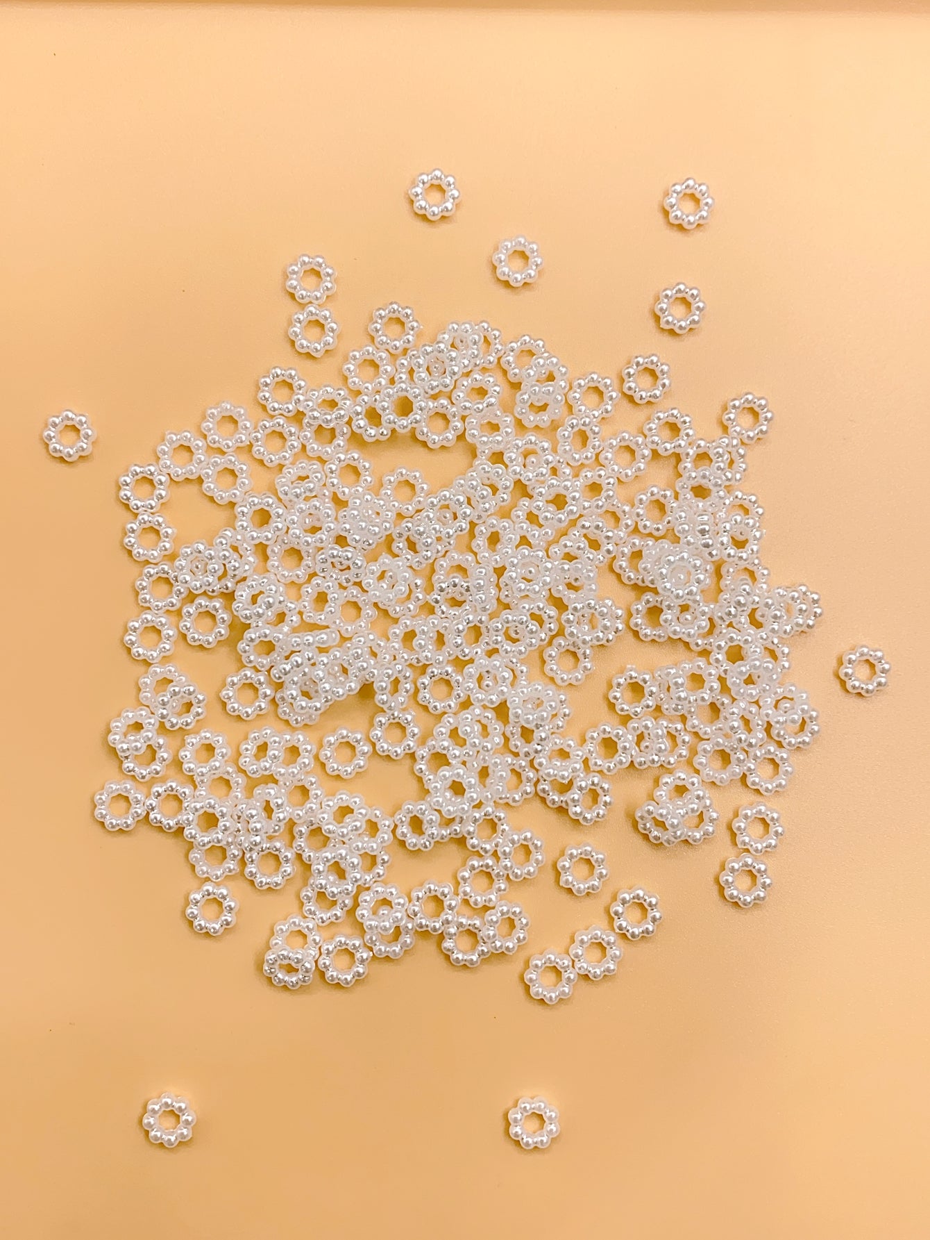 ABS new pearl exquisite 8 beads small flower clothing accessories patch straight hole pearl