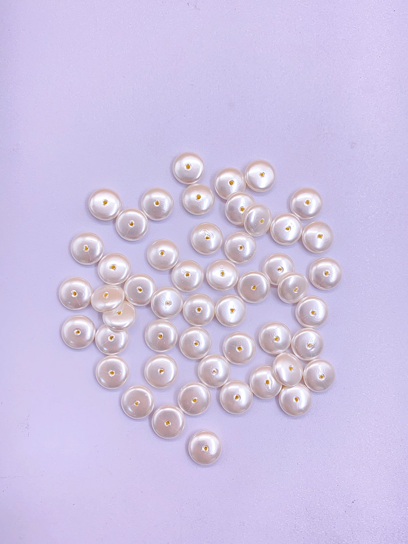 New Mabel round flat piece straight hole jewelry accessories diy clothing accessories jewelry decorative pearl