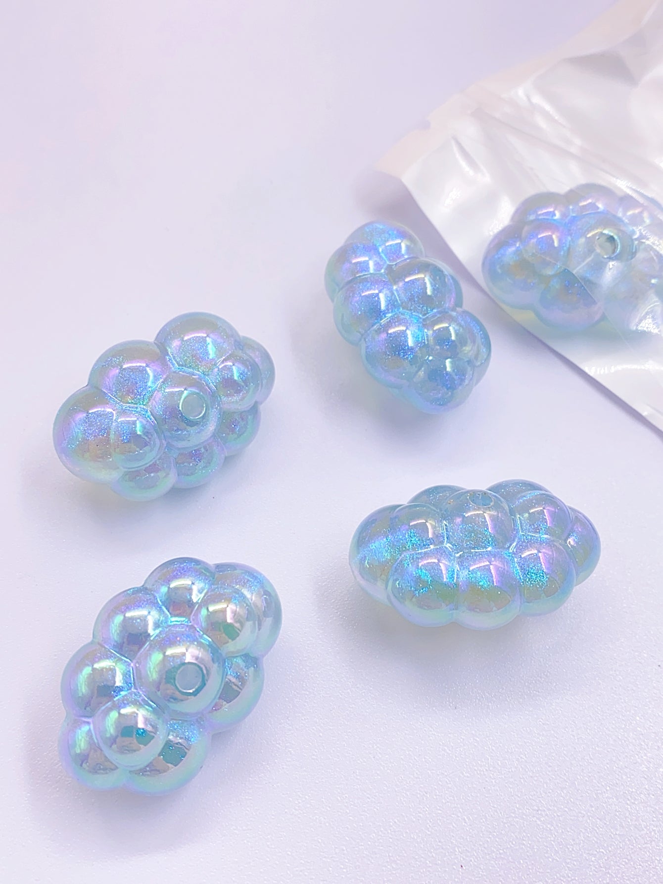 abs Starry Sky Color Mermaid Beads Dazzling Large Cloud shape straight hole accessories diy clothing accessories beaded hair accessories