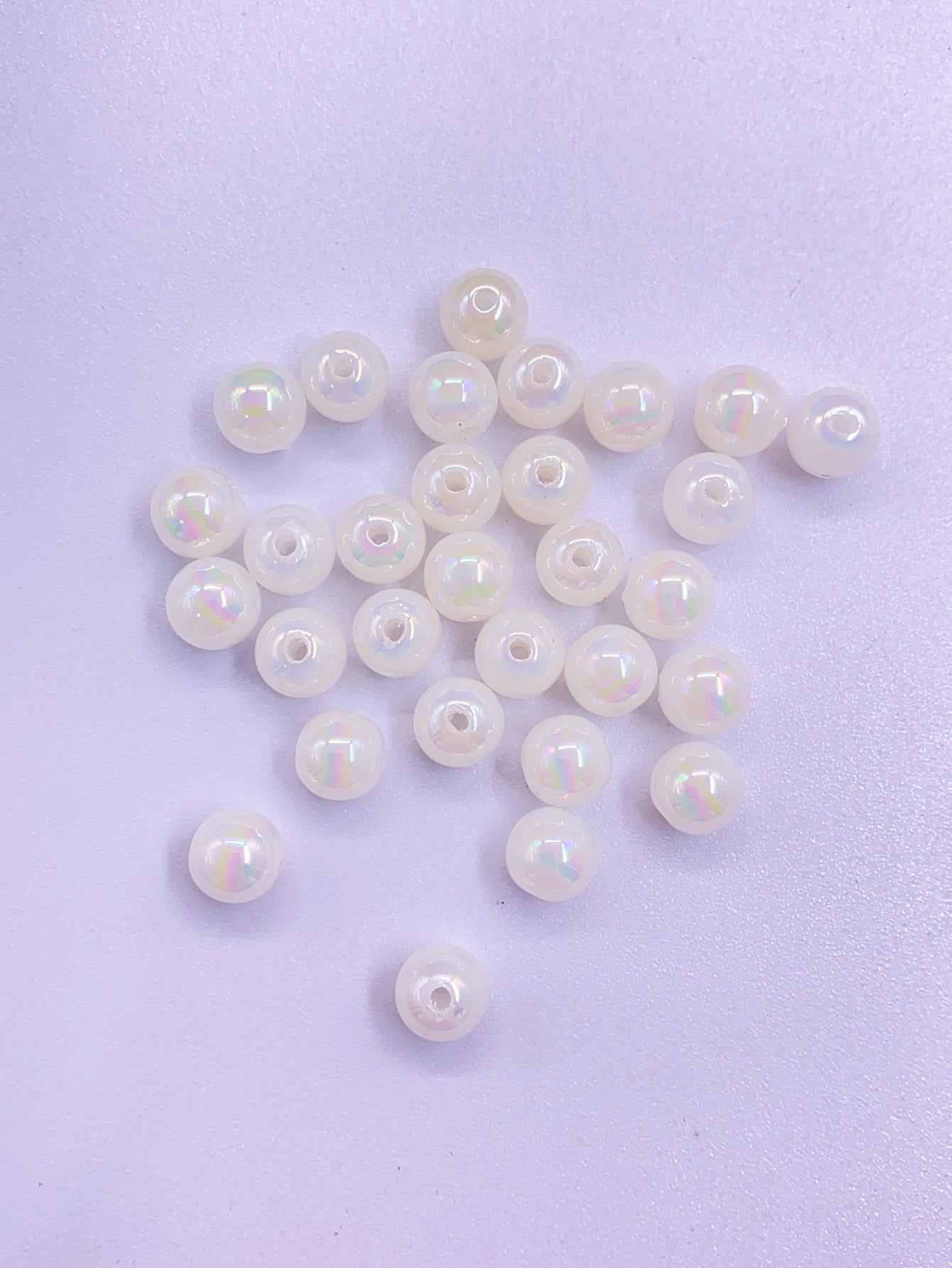 Bright-Color Series ABS Pearl Straight-Hole Round Bead Jewelry