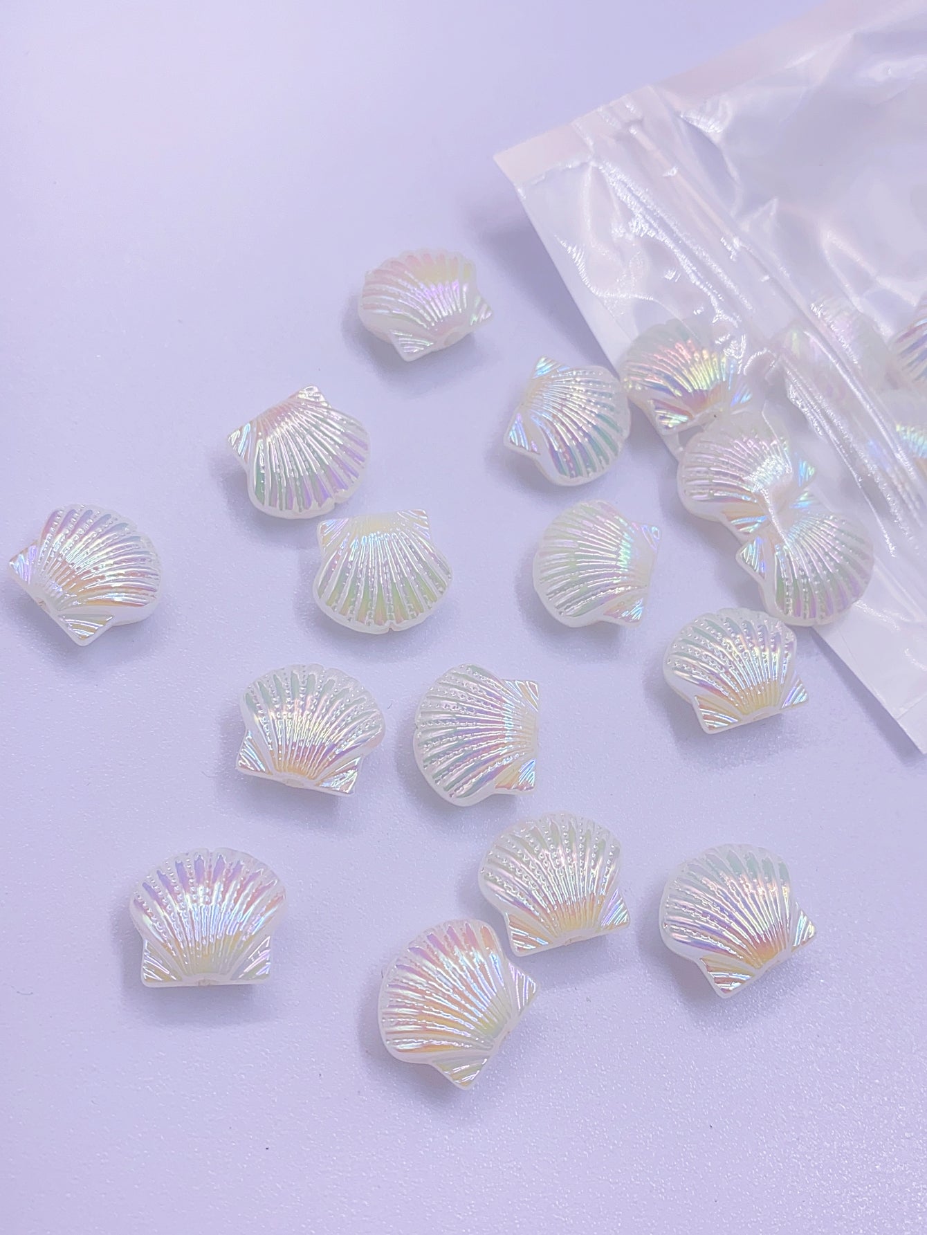 New color series pearl bright color shell straight hole ABS simulation pearl bracelet necklace earrings diy loose beads