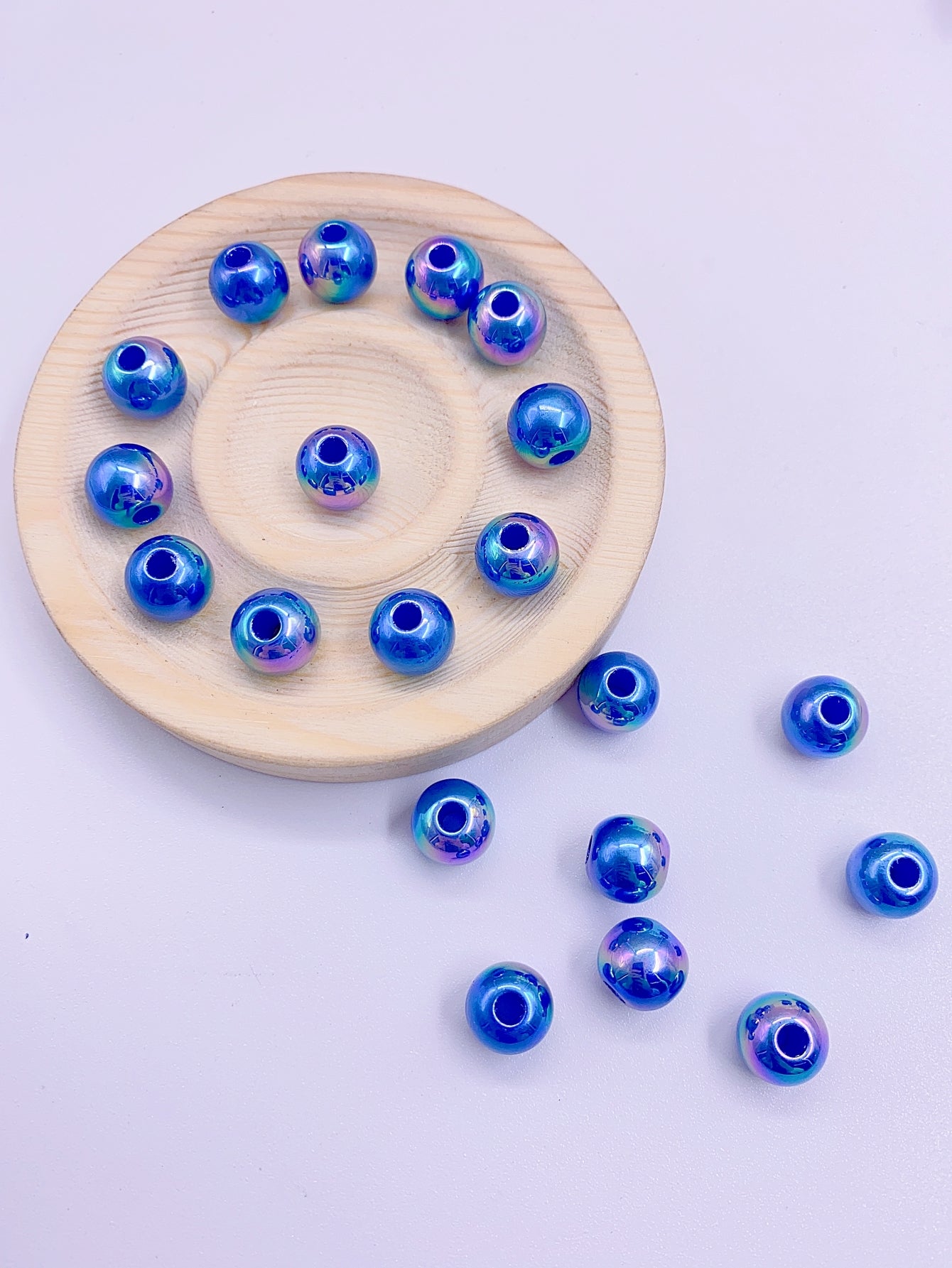 Straight-Hole Large-Hole ABS Bright Multi-color Accessories Beads