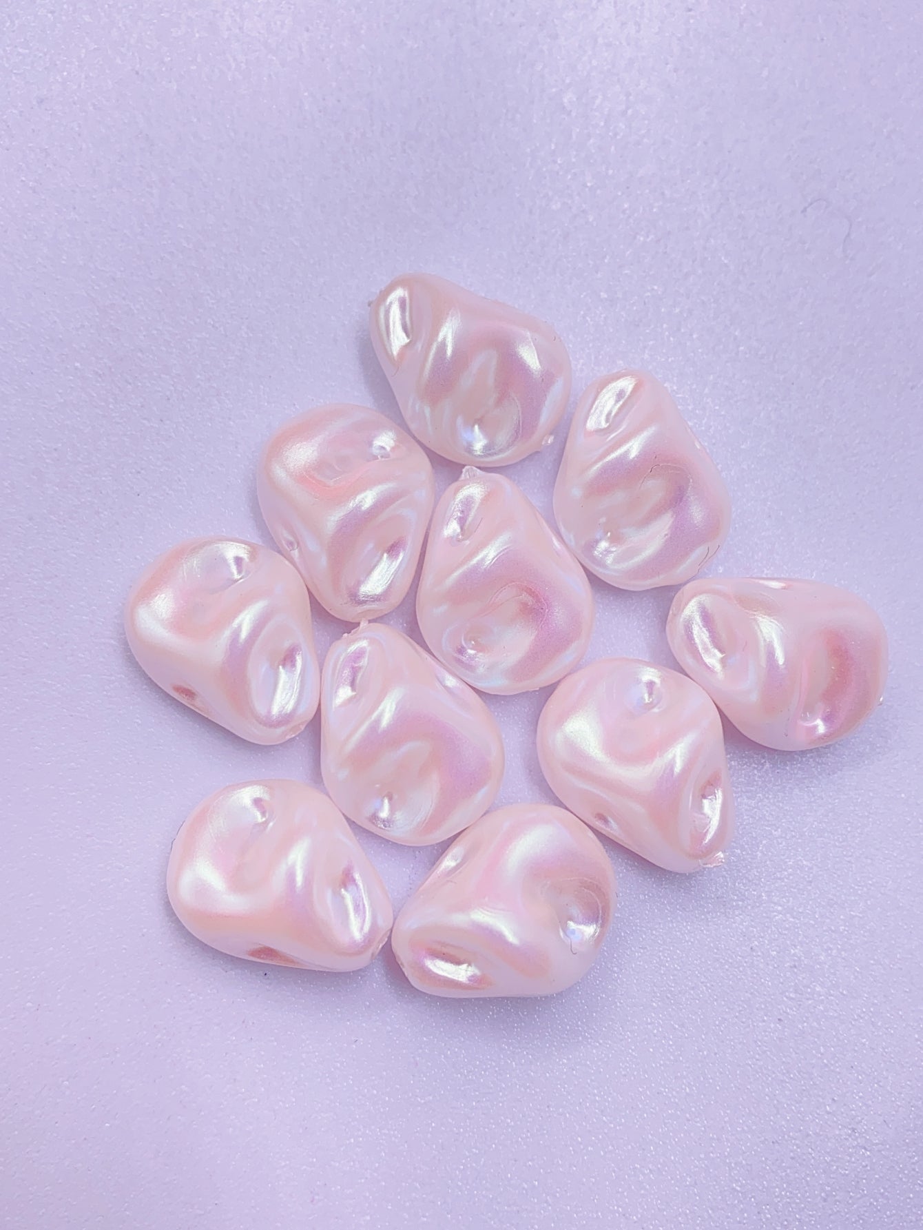 High-grade Mabel ABS imitation pearl straight hole shaped shell diy jewelry accessories material beads