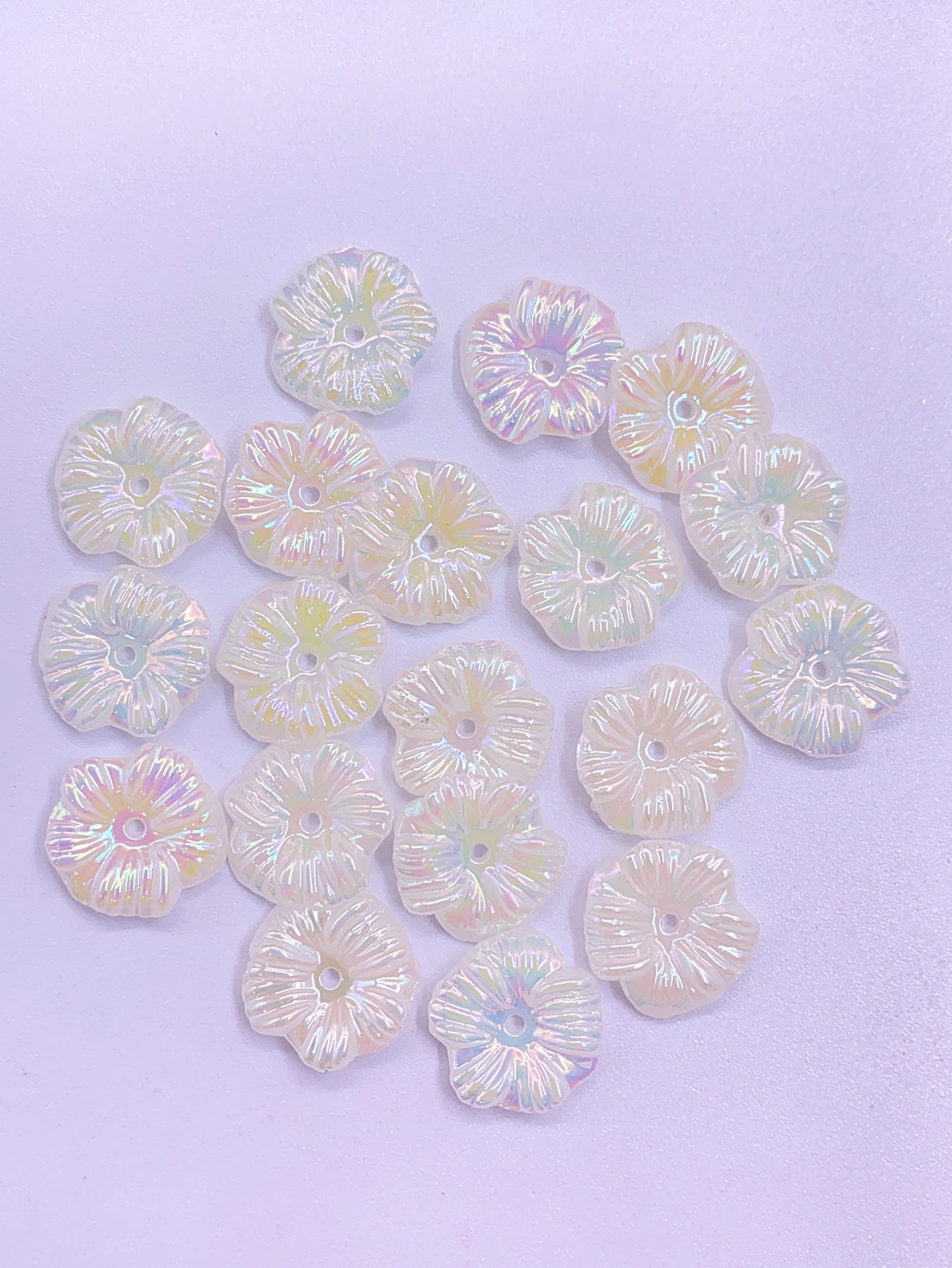 ABS imitation pearl Flat bottom wrinkle Patch hair clip mobile phone case decoration handmade diy material hair accessories