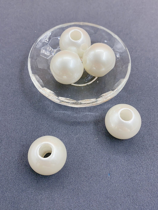 abs imitation pearl loose beads Perforated diy material White hand-beaded hair accessories Headband Plastic beads