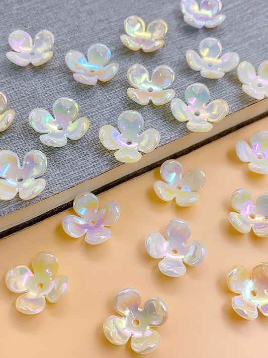 Handmade DIY beaded happy flower beaded material package bonsai four-leaf flower colorful petals flower pieces loose beads abs antique petals