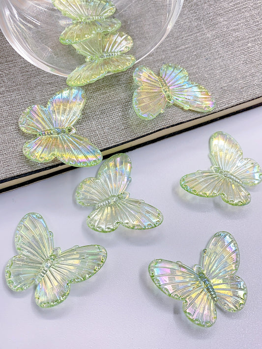 Colorful butterfly ABS material imitation pearl half patch hair clip hair card handmade diy accessories beaded