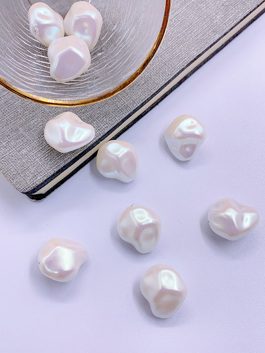 ABS imitation pearl Mabel shaped jewelry diy headdress clothing straight hole pearl clothing accessories button material