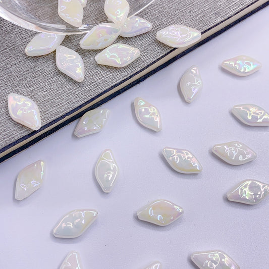 Bright color abs imitation pearl new high-grade diamond-shaped straight hole beading diy clothing jewelry beading accessories beads