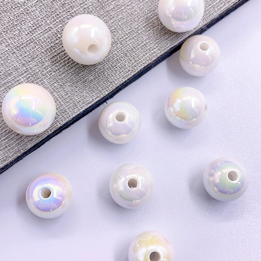 New high-end round beads multicoloured straight hole diy beaded jewelry accessories Pearl clothing accessories