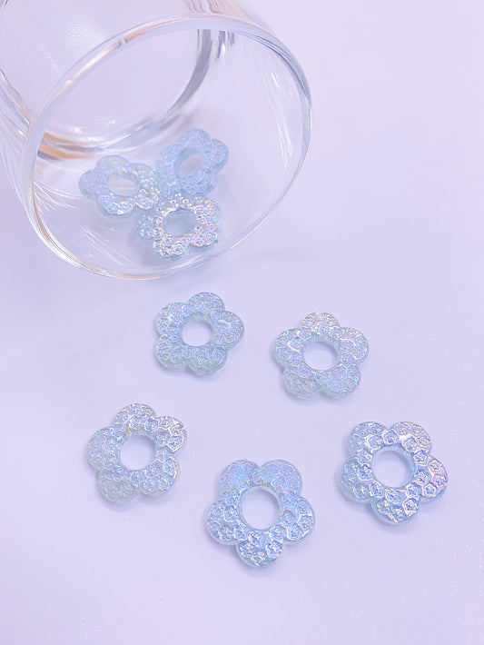 New mermaid five-petal flower large petals straight hole flower accessories diy clothing jewelry accessories patch flowers