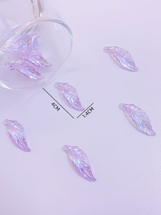 Transparent star color quicksand DIY handmade new material jewelry accessories beaded acrylic hanging hole leaf loose beads